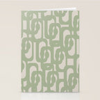 Sage Green Mid Century Modern Loop Abstract Neutral Pattern Stationery Card Gallery Image 2
