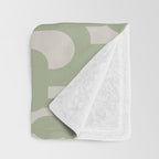 Sage Green Mid Century Modern Loop Abstract Neutral Pattern Throw Blanket Gallery Image 3