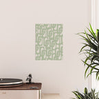 Sage Green Mid Century Modern Loop Abstract Neutral Pattern Poster Gallery Image 2