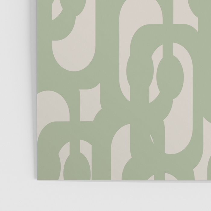 Sage Green Mid Century Modern Loop Abstract Neutral Pattern Poster Gallery Image 3