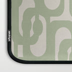 Sage Green Mid Century Modern Loop Abstract Neutral Pattern Laptop Sleeve Gallery Image 3