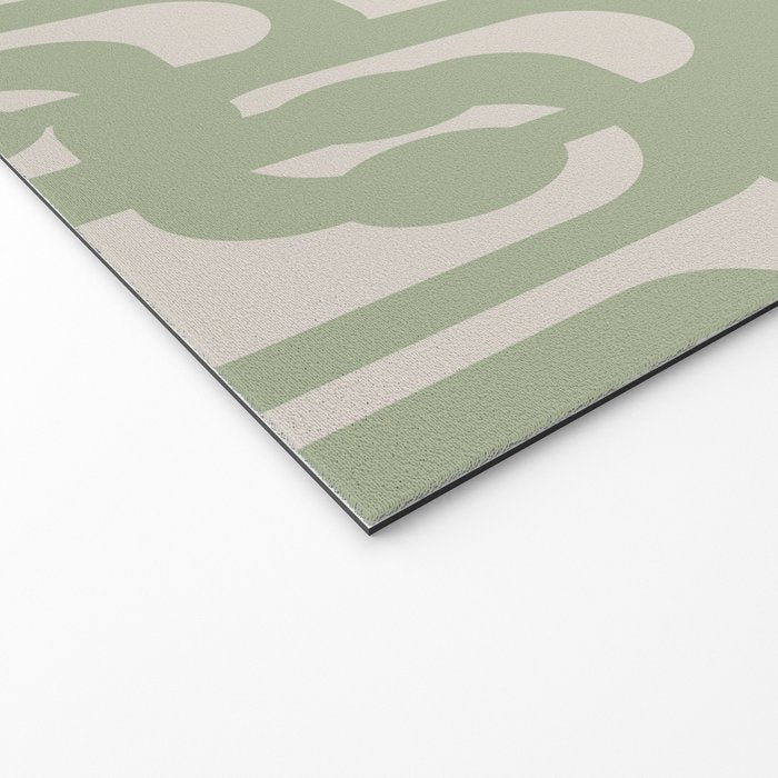 Sage Green Mid Century Modern Loop Abstract Neutral Pattern Welcome Mat Gallery Image 2