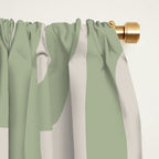 Sage Green Mid Century Modern Loop Abstract Neutral Pattern Window Curtain Gallery Image 2