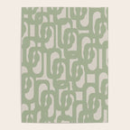 Sage Green Mid Century Modern Loop Abstract Neutral Pattern Poster Gallery Image 4