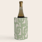 Sage Green Mid Century Modern Loop Abstract Neutral Pattern Wine Chiller Gallery Image 1
