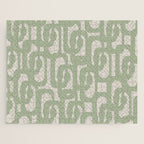 Sage Green Mid Century Modern Loop Abstract Neutral Pattern Jigsaw Puzzle Gallery Image 1