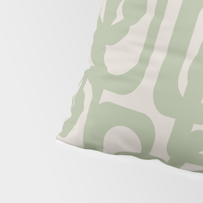 Sage Green Mid Century Modern Loop Abstract Neutral Pattern Pillow Sham Gallery Image 4
