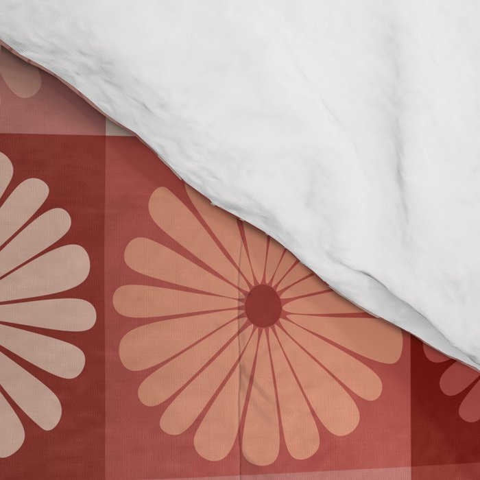 Retro Flowers Check Pattern XI Comforter Gallery Image 4
