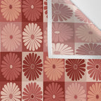 Retro Flowers Check Pattern XI Wall Tapestry Gallery Image 3