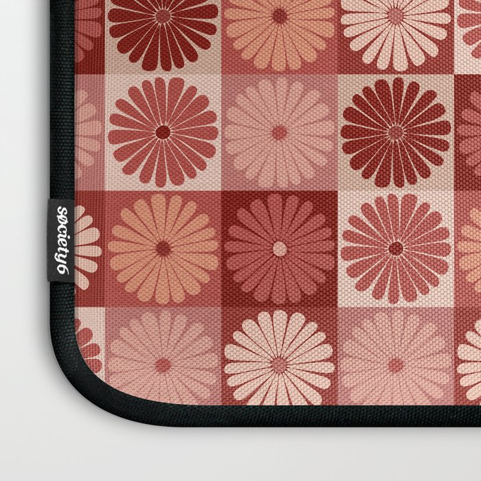 Retro Flowers Check Pattern XI Laptop Sleeve Gallery Image 3