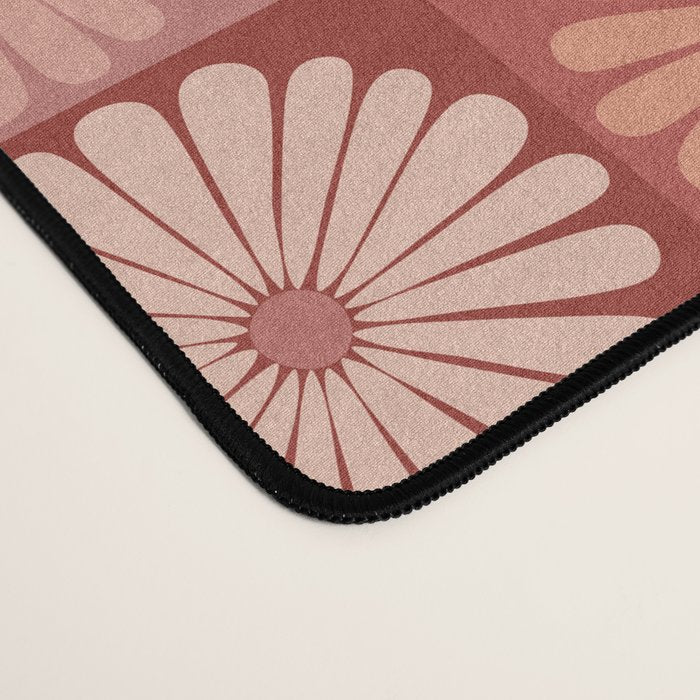 Retro Flowers Check Pattern XI Desk Mat Gallery Image 4