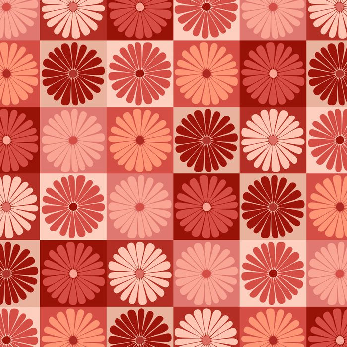 Retro Flowers Check Pattern XI Coffee Mug Gallery Image 2