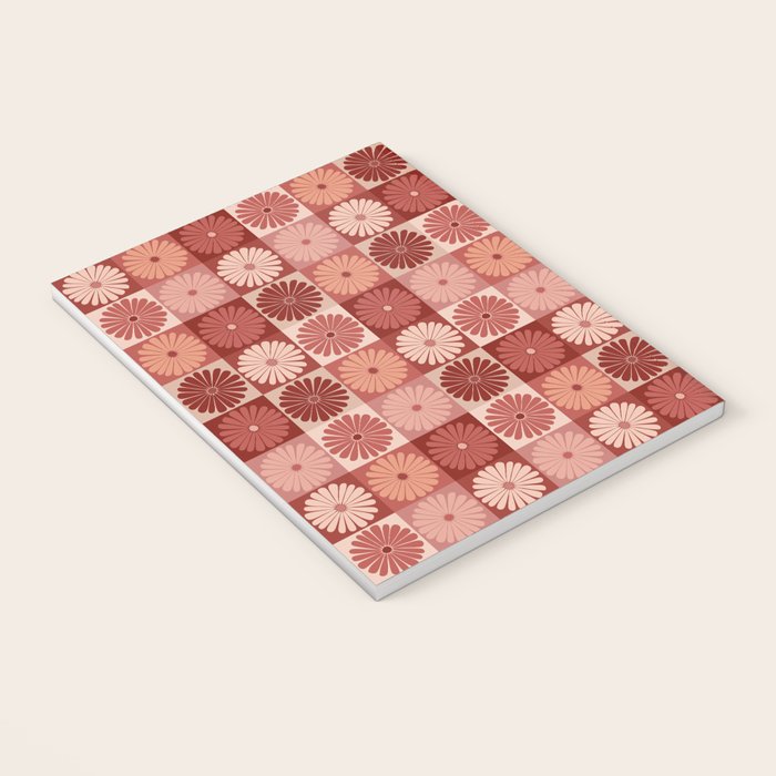 Retro Flowers Check Pattern XI Notebook Gallery Image 3