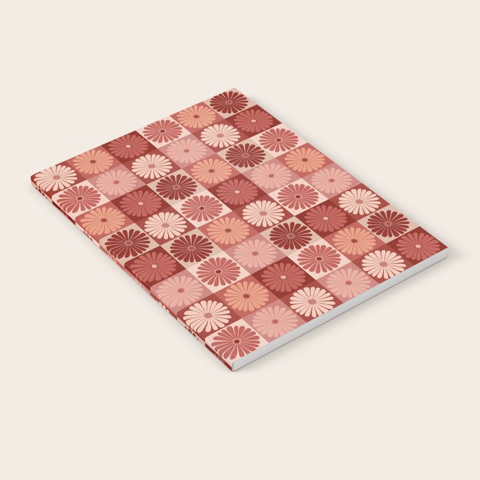 Retro Flowers Check Pattern XI Notebook Gallery Image 2