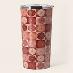 Retro Flowers Check Pattern XI Travel Mug Gallery Image 1