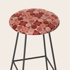 Retro Flowers Check Pattern XI Stool Gallery Image 2