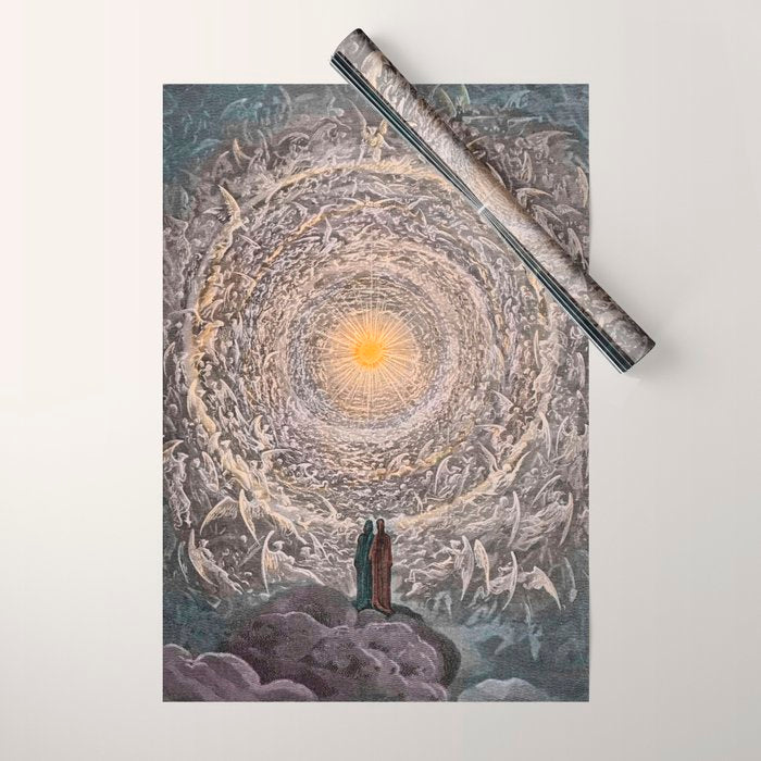 Gustave Dore - The saintly throng form a rose in the empyrean Wrapping Paper Gallery Image 1