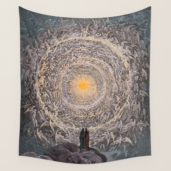 Gustave Dore - The saintly throng form a rose in the empyrean Wall Tapestry Gallery Image 4