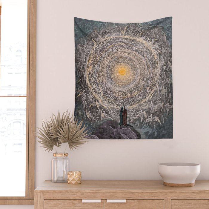 Gustave Dore - The saintly throng form a rose in the empyrean Wall Tapestry Gallery Image 2