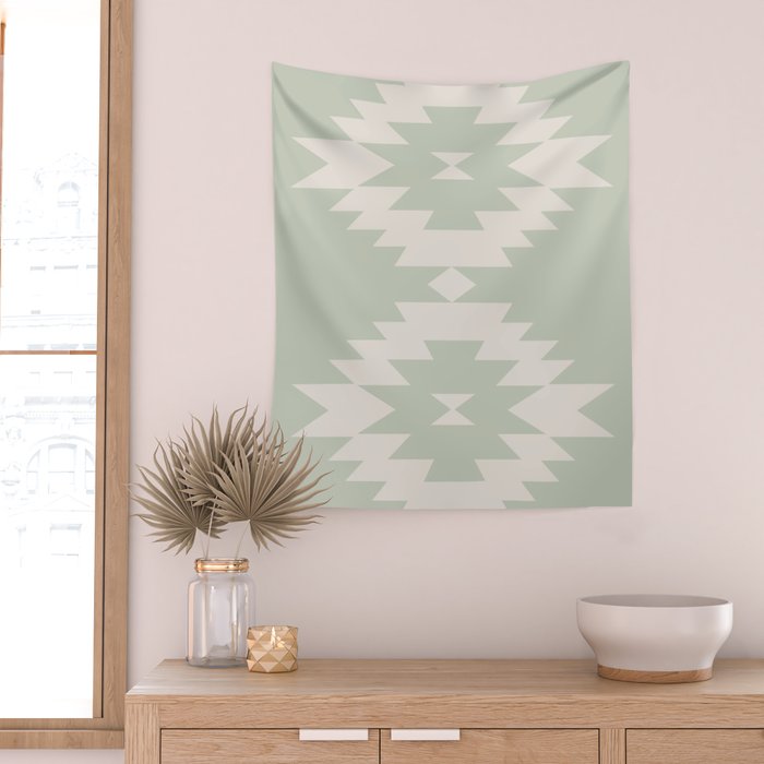 Southwestern Minimalism - Neutral Sage Green Wall Tapestry Gallery Image 2