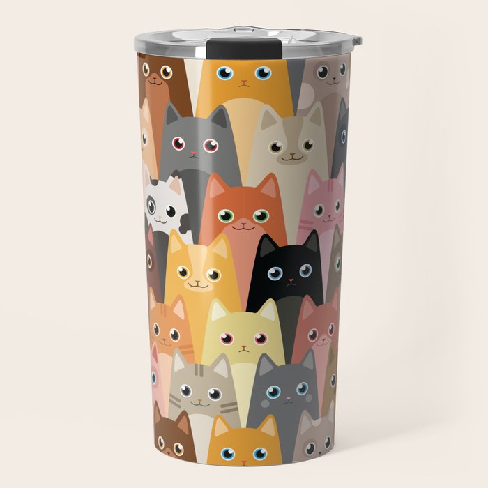 Cats Pattern Travel Mug Gallery Image 1