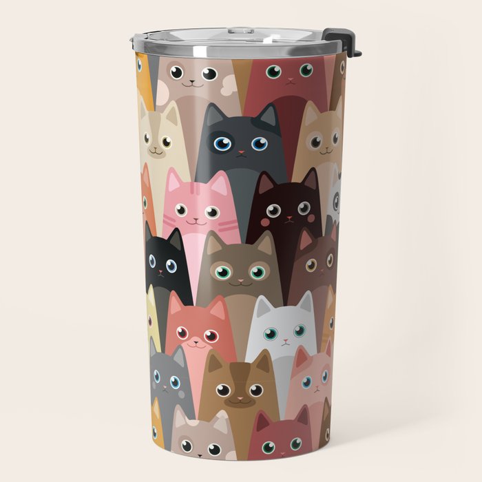 Cats Pattern Travel Mug Gallery Image 2