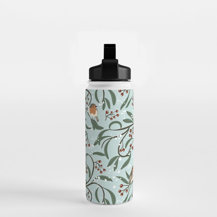 Christmas Robins Water Bottle Gallery Image 2