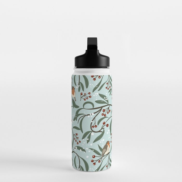 Christmas Robins Water Bottle Gallery Image 3