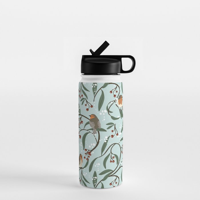Christmas Robins Water Bottle Gallery Image 1