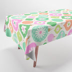 Happy Holidays Retro Ornaments - Pink & Green Tablecloth Gallery Image 1