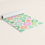 Happy Holidays Retro Ornaments - Pink & Green Yoga Mat Gallery Image 2