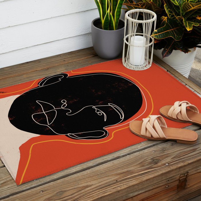 Black man  Outdoor Rug Gallery Image 2