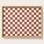 Check Rust Checkered Checkerboard Geometric Earth Tones Terracotta Modern Minimal Chocolate Pattern Serving Tray Gallery Image 1