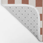 Check Rust Checkered Checkerboard Geometric Earth Tones Terracotta Modern Minimal Chocolate Pattern Bath Mat Gallery Image 2