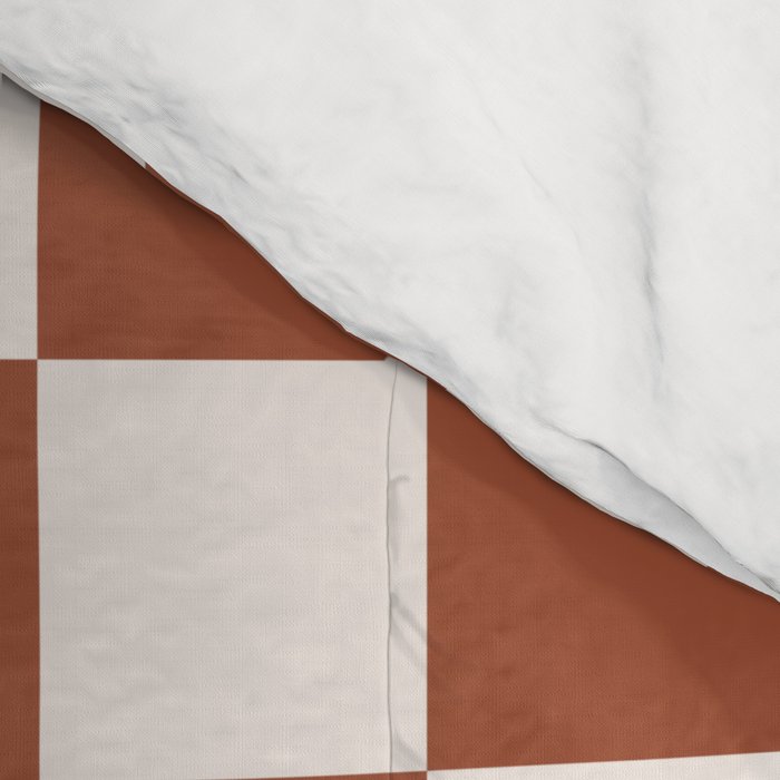 Check Rust Checkered Checkerboard Geometric Earth Tones Terracotta Modern Minimal Chocolate Pattern Comforter Gallery Image 4