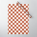 Check Rust Checkered Checkerboard Geometric Earth Tones Terracotta Modern Minimal Chocolate Pattern Wrapping Paper Gallery Image 1