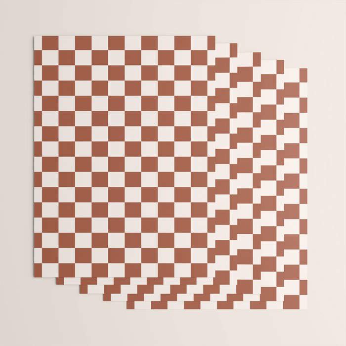 Check Rust Checkered Checkerboard Geometric Earth Tones Terracotta Modern Minimal Chocolate Pattern Wrapping Paper Gallery Image 3