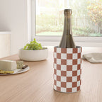 Check Rust Checkered Checkerboard Geometric Earth Tones Terracotta Modern Minimal Chocolate Pattern Wine Chiller Gallery Image 4