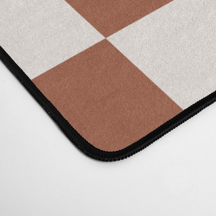 Check Rust Checkered Checkerboard Geometric Earth Tones Terracotta Modern Minimal Chocolate Pattern Desk Mat Gallery Image 4
