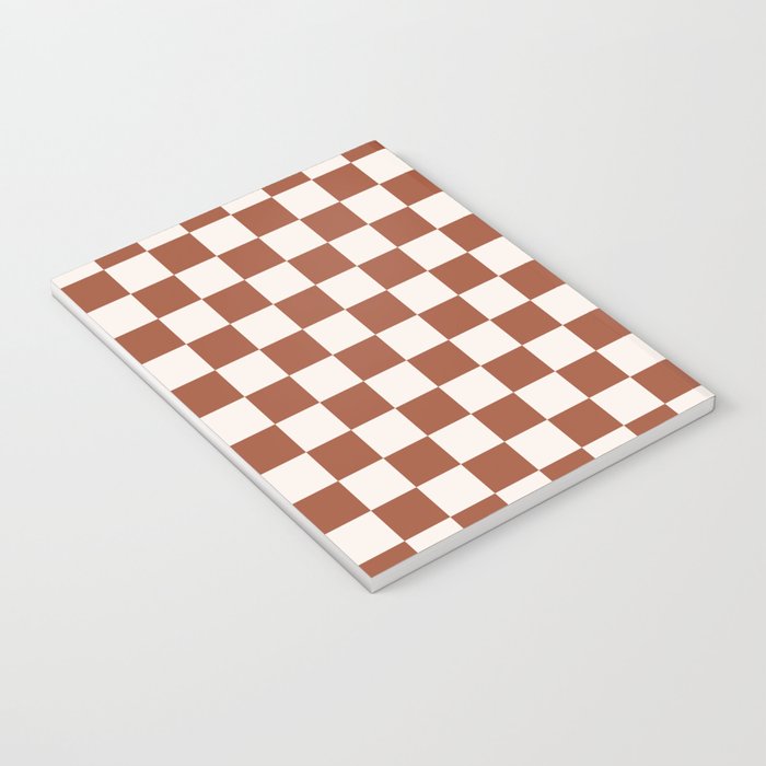 Check Rust Checkered Checkerboard Geometric Earth Tones Terracotta Modern Minimal Chocolate Pattern Notebook Gallery Image 3