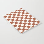 Check Rust Checkered Checkerboard Geometric Earth Tones Terracotta Modern Minimal Chocolate Pattern Notebook Gallery Image 3