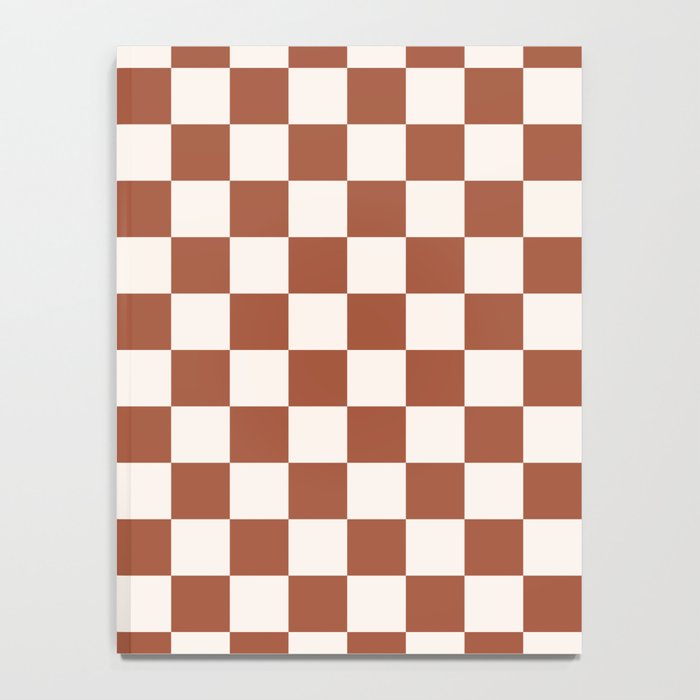 Check Rust Checkered Checkerboard Geometric Earth Tones Terracotta Modern Minimal Chocolate Pattern Notebook Gallery Image 4