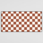 Check Rust Checkered Checkerboard Geometric Earth Tones Terracotta Modern Minimal Chocolate Pattern Desk Mat Gallery Image 3