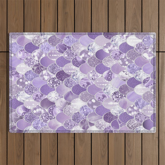 Mermaid Scales, Aesthetic Purple Outdoor Rug Gallery Image 1