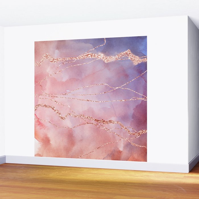 Blush and Purple Sky with Rose gold flashes Wall Mural Gallery Image 2