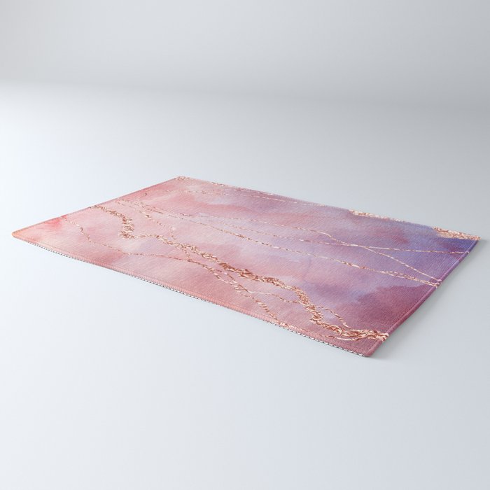 Blush and Purple Sky with Rose gold flashes Rug Gallery Image 3