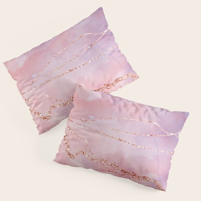 Blush and Purple Sky with Rose gold flashes Pillow Sham Gallery Image 3