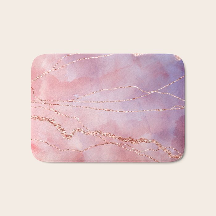 Blush and Purple Sky with Rose gold flashes Bath Mat Gallery Image 1
