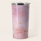 Blush and Purple Sky with Rose gold flashes Travel Mug Gallery Image 1