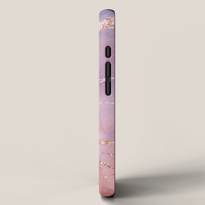 Blush and Purple Sky with Rose gold flashes iPhone Case Gallery Image 2